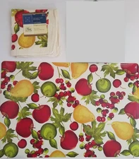 Kitchen Linen Fruit Theme Dish Cloth & Placemat, Select: Items