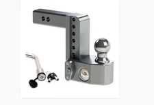 Weigh Safe WS62KA Adjustable Aluminum Trailer Hitch 6-Inch Drop 2-Inch Shank