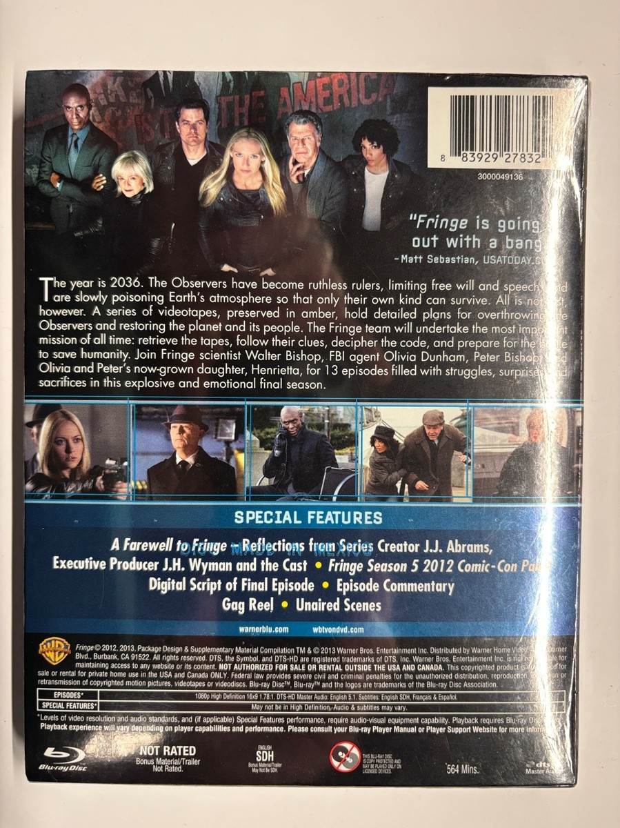 FRINGE - THE COMPLETE FIFTH AND FINAL SEASON - BLURAY NEW/UNOPENED