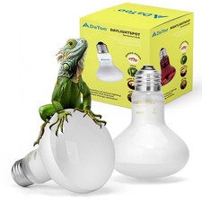 2Pack 100W Reptile Heat Lamp Bulb UVA Daylight Basking Light for Lizards Turtles