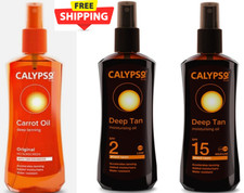 CALYPSO CARROT OIL SPRAY,  DEEP TAN SPRAY 2 /15/ AFTER SUN / DRY OILS, 1/2 PCS