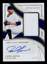 2023 Panini Immaculate Collection Jumbo Sock Daniel Espino AUTO 36/49 Guardians