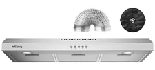 36 Inch Kitchen Range Exhaust Hood Fan Vent Stainless Steel Under Cabinet Mount
