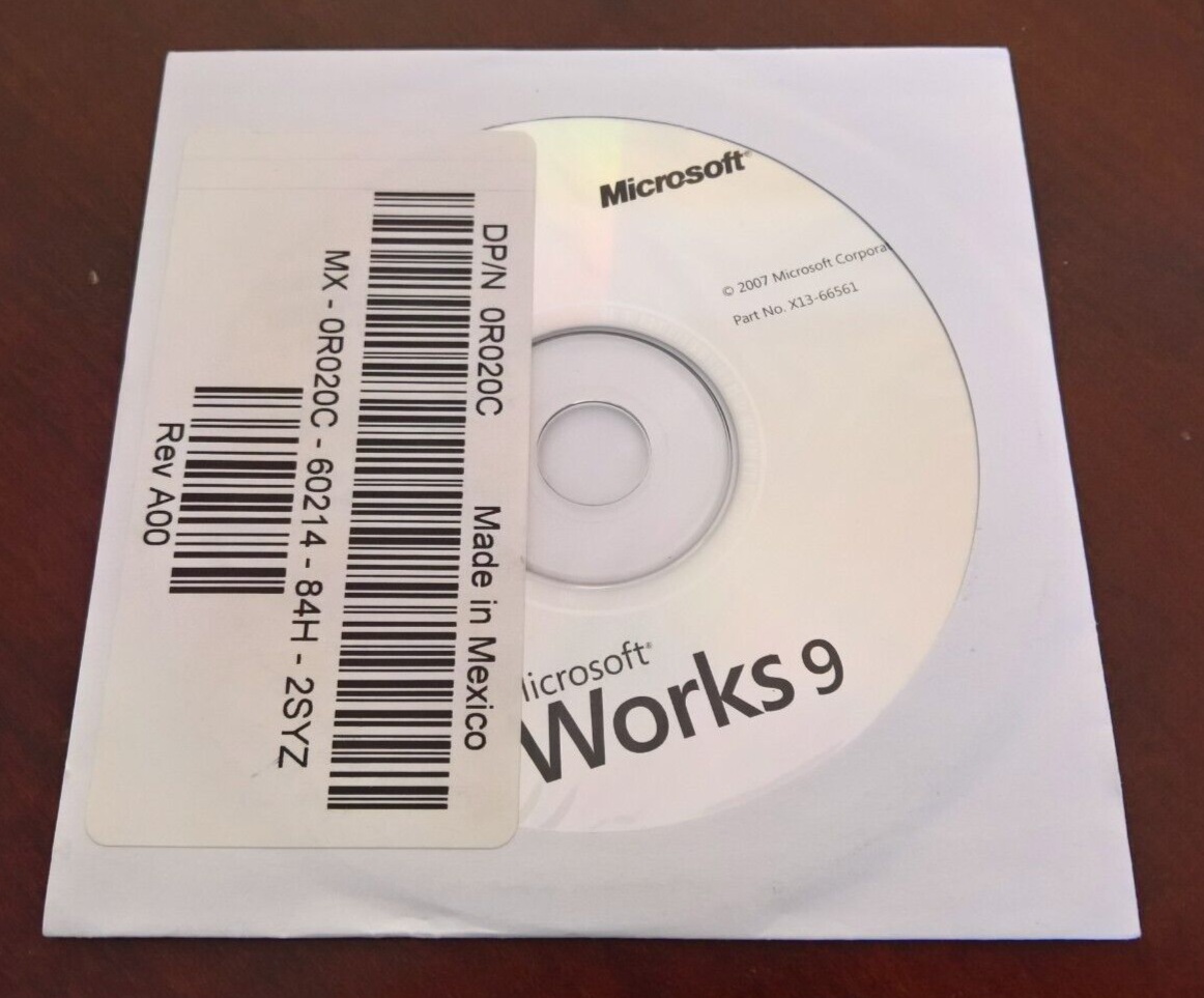 Microsoft Works 9 Installation CD 9.0 NEW and UNOPENED eBay