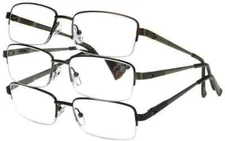 Design Optics By Foster Grant Semi Rimless  +1.50 Reading Glasses (Pack Of 3)