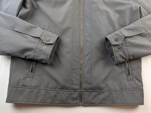Wilsons Leather Jacket Men M Gray Removable Hood Lined Outerwear Outdoor Classic - Picture 10 of 13