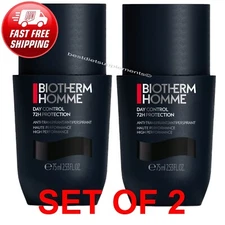 2 X Biotherm Homme Day Control 72h Deodorant Roll-On Antiperspirant 2.53 oz 75ml