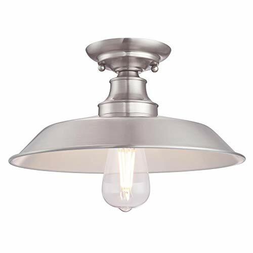 Hill 12", 1-light Semi Flush Mount Ceiling Light, Bn Finish
