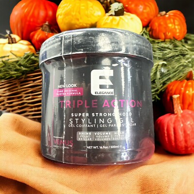Elegance Hair Gel, Super Strong Hold -new Look triple action Styling -  16.9oz