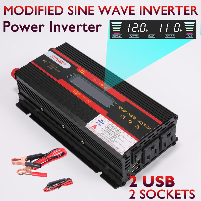 Convertidor 7000W De DC 12V A 110V AC Con USB Para Carro Auto Inversor ...