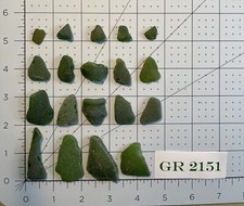 GR 2151 Genuine Surf Tumbled Sea Glass/Dark Olive Green Frosted Beach Glass