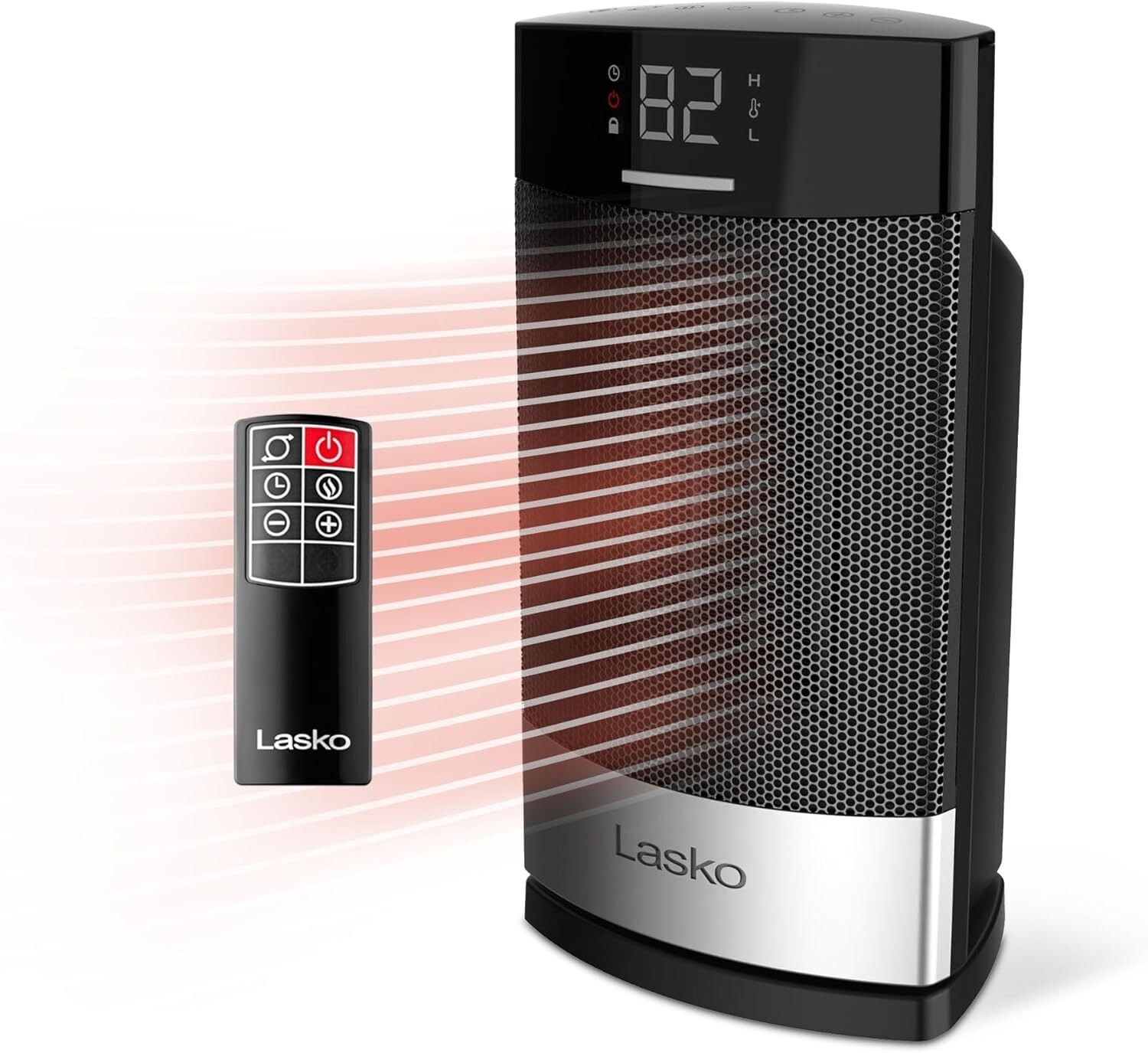 Smart Ellipse Ceramic Space Heater - Remote, Child Lock & Tip-Over Protection