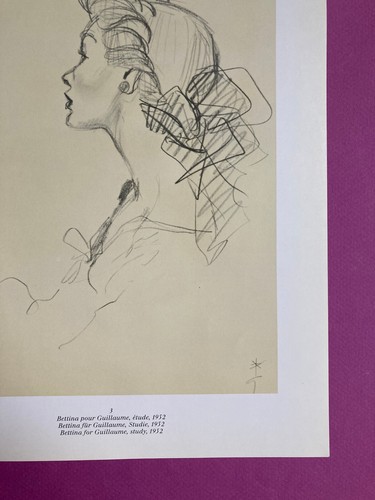 Poster René GRUAU Paulette 1952 étude illustration dessin portrait Bettina mode - Picture 3 of 3