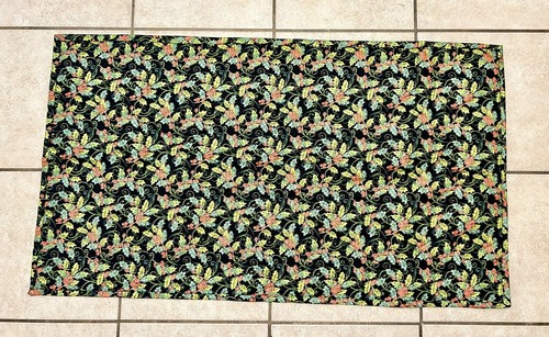 Floral Bird Festive Table Runner 24”x42” Black And Floral Pattern A4 - Picture 2 of 3