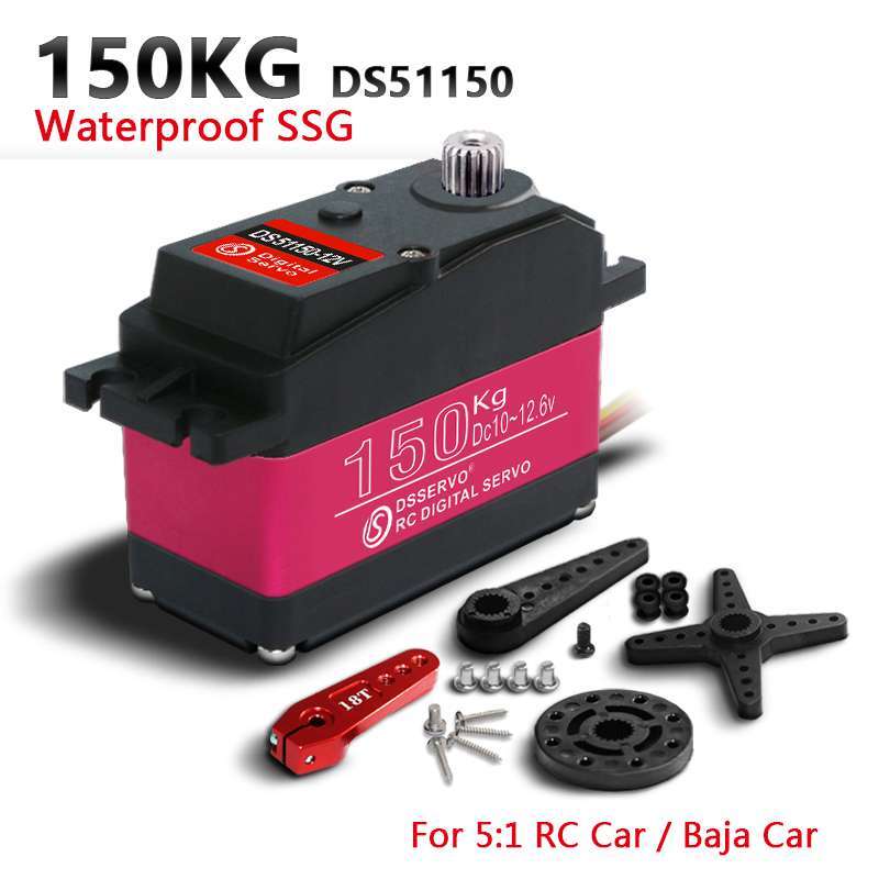 150KG DS51150 12V Digital RC Servo Motor W 25T Arm High Torque for 1/5 Car Robot