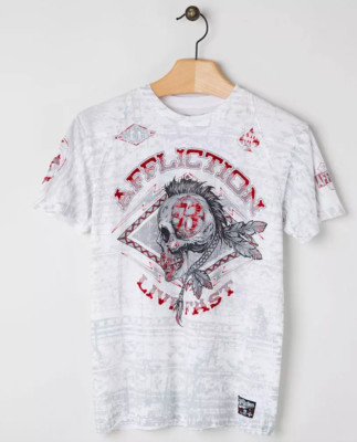 AFFLICTION MENS AC WARPATH SS T-SHIRT A12112 WH