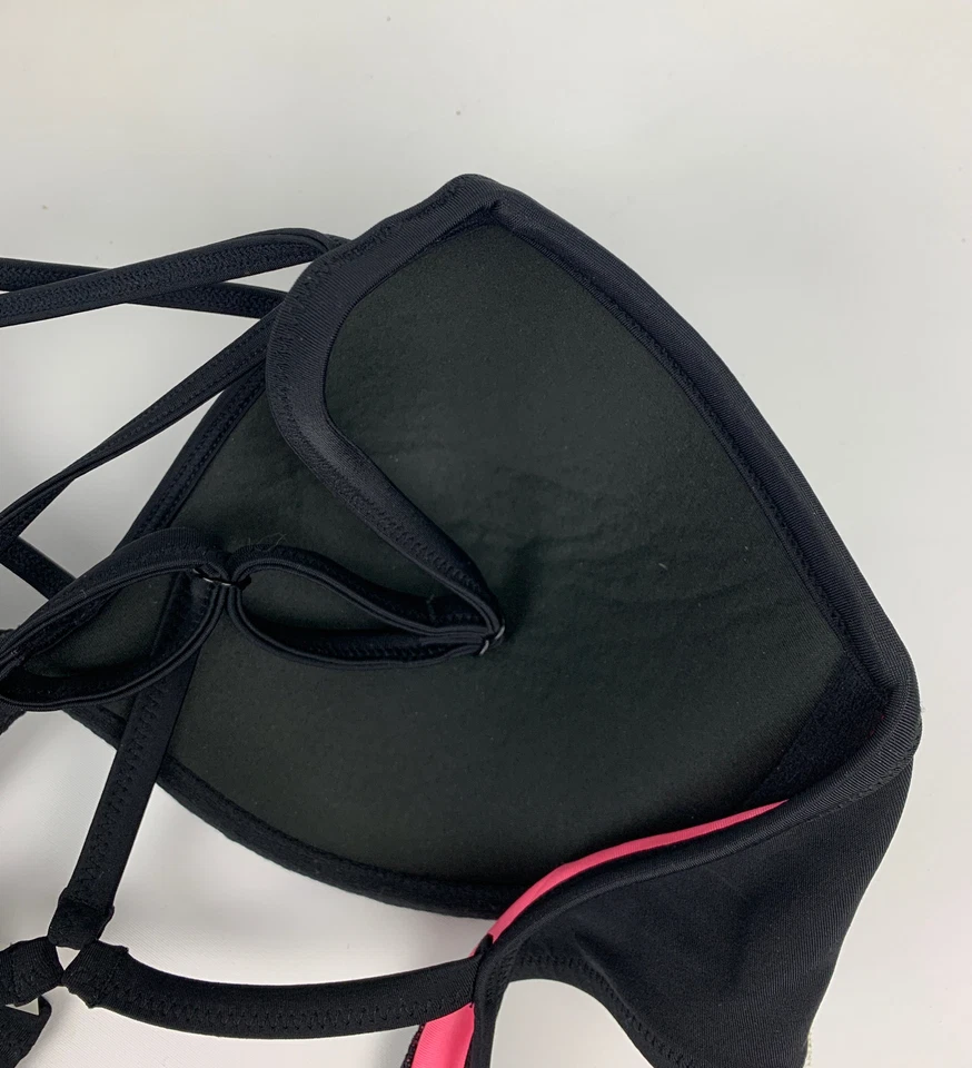 Victorias Secret PINK Bra M Black Underwire Padded Strapped Racer Back - Image 4 of 4