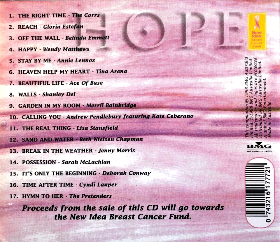 Hope - The Official New Idea Brest Cancer Fund CD  - CD, VG - Image 2 of 2