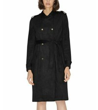 *armani Exchange* Black Belted Trench Coat, Size M (10-12) Rrp£249, Gold Buttons