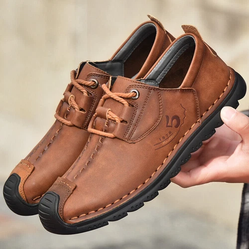 Herren Weiches Leder Freizeitschuhe Mode Fahrschuhe Flache Halbschuhe Mokassins - Bild 18 von 23
