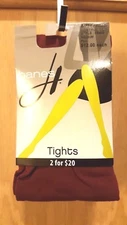 Hanes Port Dark Red Control Top Tights Matte Opaque 0B406  - MSRP $12