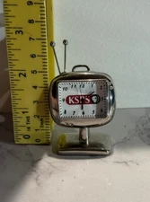 Novelty Quartz Television Silver Mantle Clock 