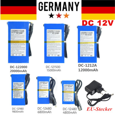 6800mAh~20000mAh Wiederaufladbare Tragbare Leistung Li-Ion Akku Batterie DC 12V