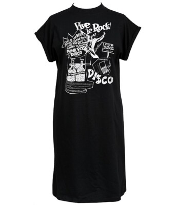 Vive Le Rock T-Shirt Kleid Punk Seditionaries Style Damen Schwarz Dress