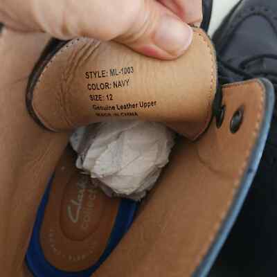 CLARKS Montacute Lord Leather Wingtip Boots *EUC* Navy | eBay display picture 1