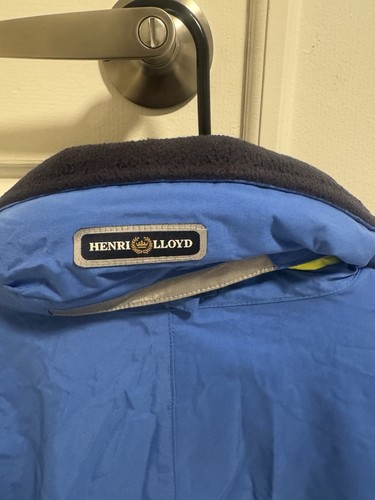 VTG Men’s Henri Lloyd Blue Nylon Sailing Jacket Zip Hooded Reflective Size L - Picture 7 of 13