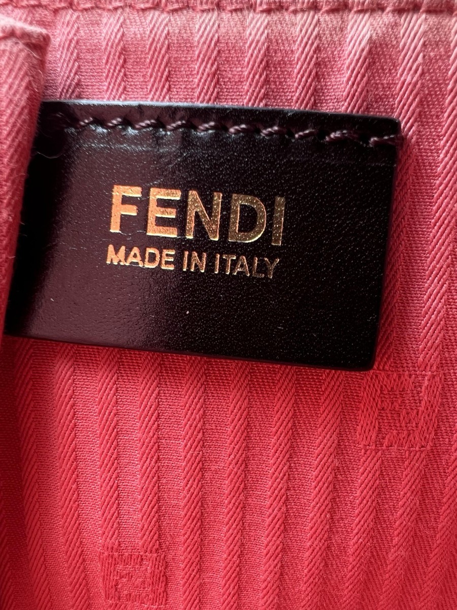 Authentic Fendi 2Jours Vitello Elite Red Satchel/Top Handle