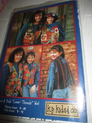 k.p. kids & co. Sewing Quilt Applique Pattern ''Moms & Kids 'Loose Threads' Vest''