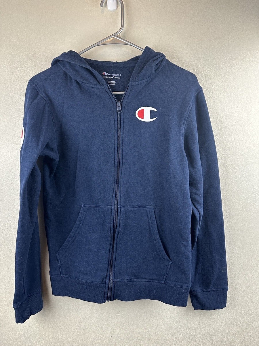 Champion Sweater Hoodie Youth Sz Extra Large XL Full Zip Long