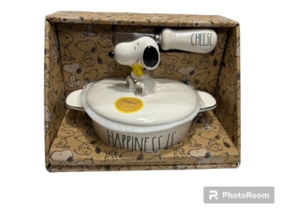 New Peanuts Snoopy and Woodstock Brie Baker and Cheese Knife Set by Rae Dunn