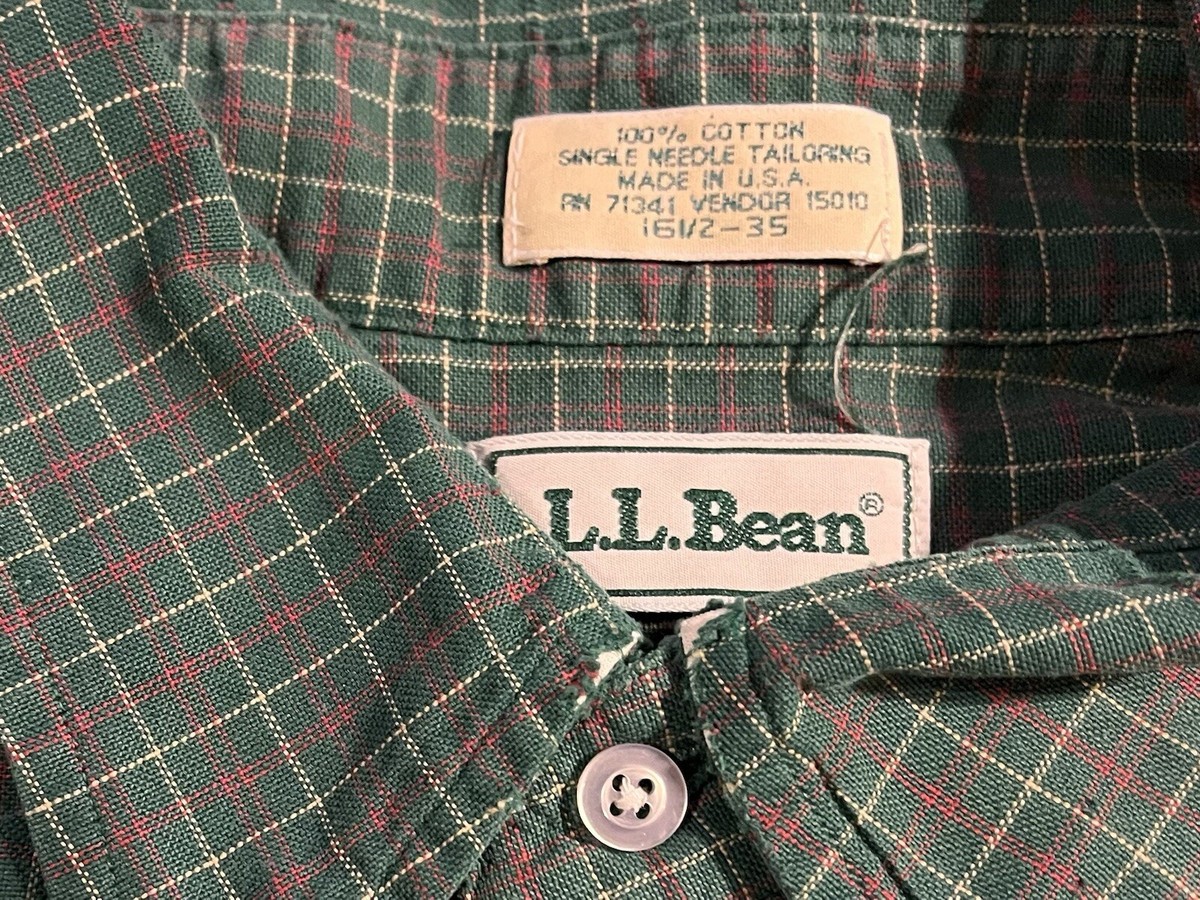 VINTAGE LL Bean Single Needle Tailoring Shirt Men's 16-1/2 VINTAGE LL Bean Single Needle Tailoring Shirt Men's 16-1/2
