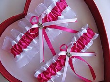 NEW Wedding Garter French Pink White Prom Homecoming GetTheGoodStuff Love Charm