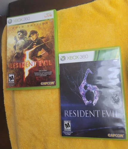 Resident Evil 6 + Resident Evil 5 (Microsoft Xbox 360, 2012)  Lot