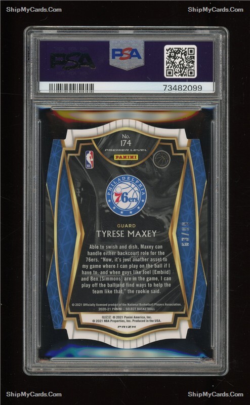 2020 PANINI SELECT BASKETBALL TYRESE MAXEY PURPLE DIE-CUT PRIZM RC