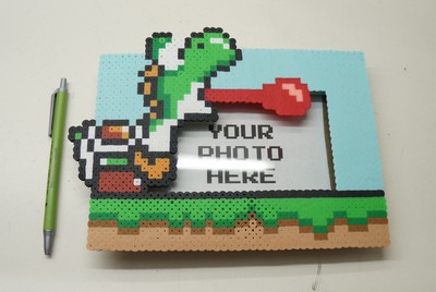 yoshi super mario bro photo frame 8 bit pixel art minecraft nyc ebay usd