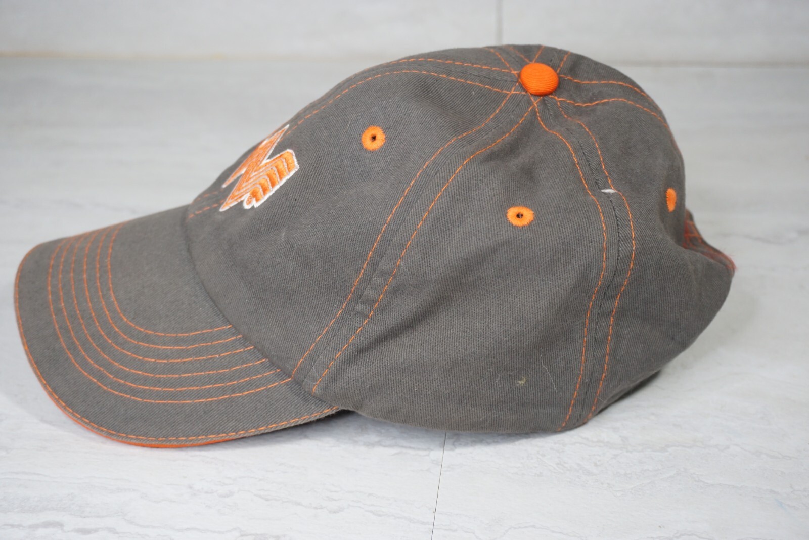 Whataburger Hat Employee Work Uniform Gray Orange Logo Gem