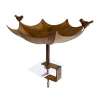 VogelträNke Tischbefestigung Metall Braun 32Cm Vogelbad Futterstation Vogel Deko