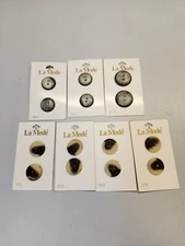 Vintage La Mode Brown Buttons Style  4-Hole 2-hole Flat Back 14ct