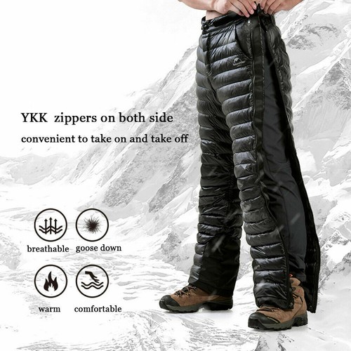 Winter Side Zip White Goose Down Pants 