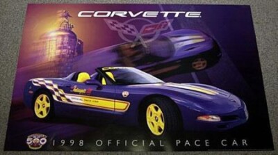 New Original 1998 Corvette C5 Indy 500 Pace Car Poster 24'' X 36'' MODELMAX
