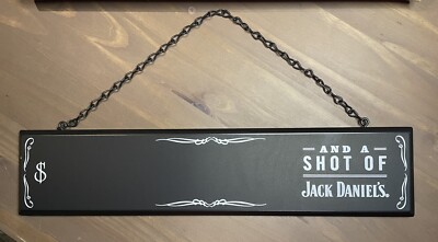 Jack Daniel s Whiskey Menu Message Hanging Chalkboard NEW  And A Shot of Jack 