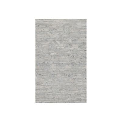 3' x 5'3'' Light Gray Hand Knotted Modern Design Undyed Natural Wool Rug R91269