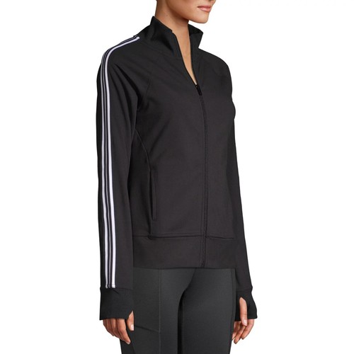 Athletic Works Retro Stripe Black Track Jacket Women's Size XL (16-18)