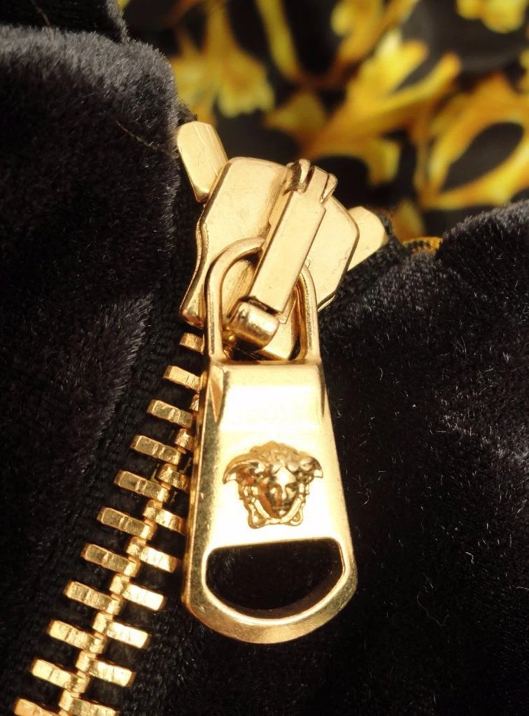 Giacca felpa Versace Medusa & Barocco velluto nero tg3 UK10 nuova originale felpa con cappuccio