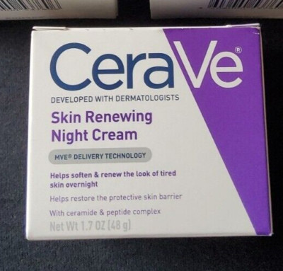 CeraVe Skin Renewing Night Cream w/Ceramide & Peptide complex 1.7oz NEW IN BOX