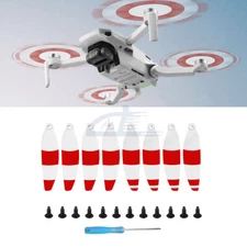 8pcs Low Noise Propellers Blades Props Set White & Red For DJI Mini 4K Drone